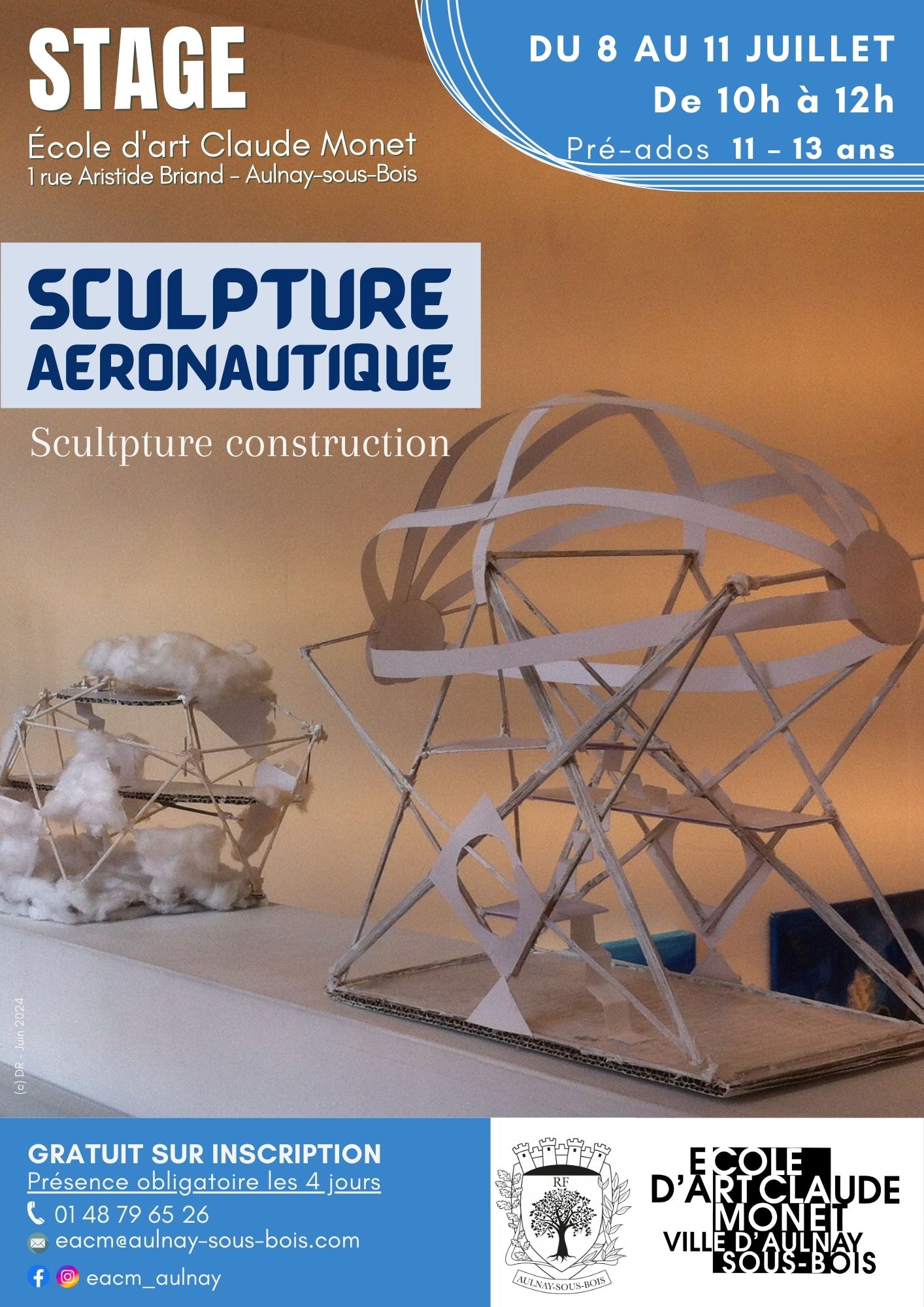 Affiche  du stage sculpture aéronautique